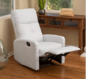 Teyana White Leather Recliner Club Chair